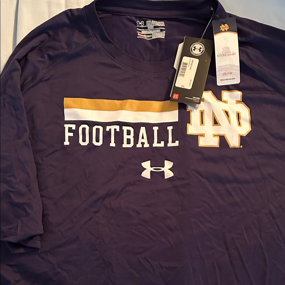 Under Armour Navy and Gold Football Tee